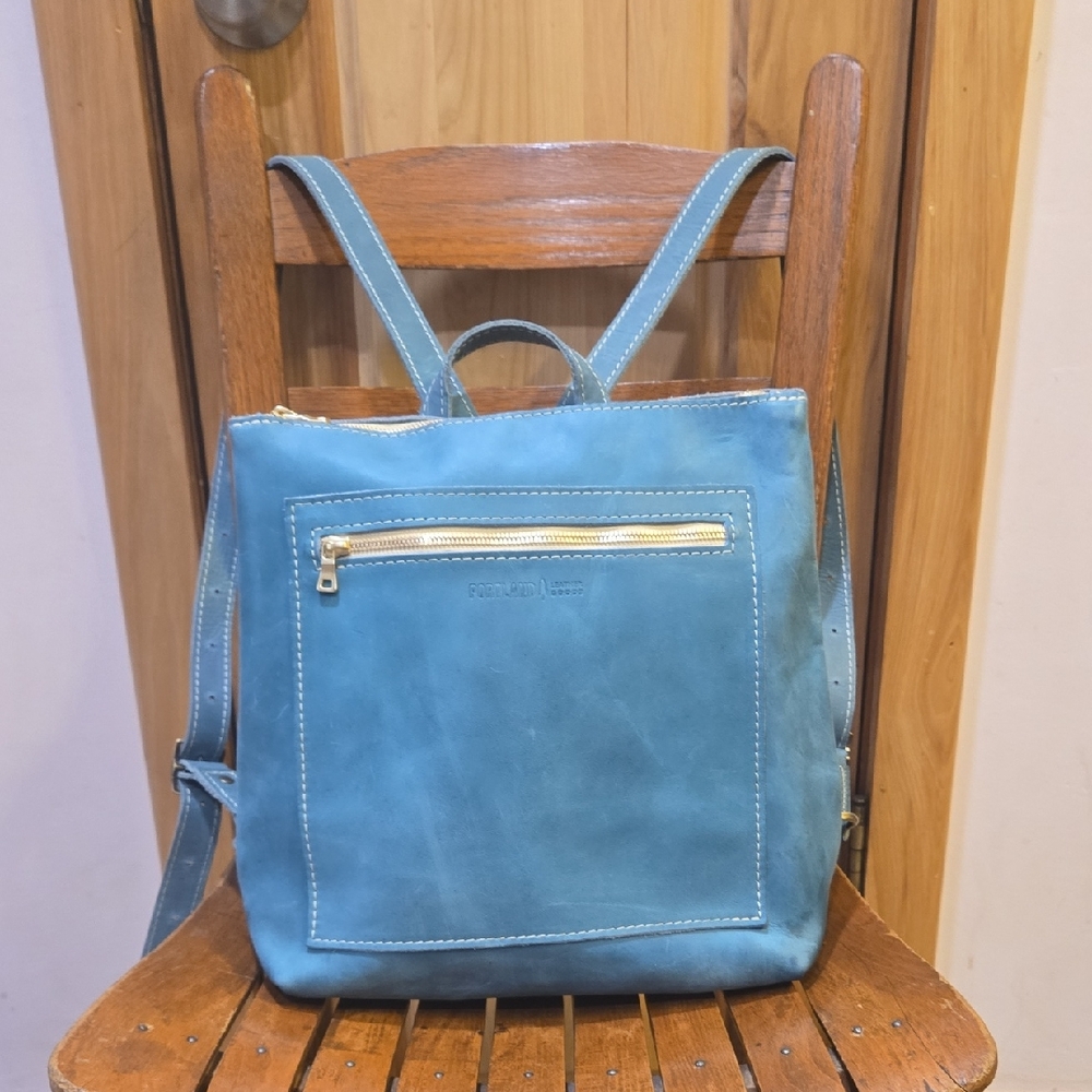 Portland Leather Teal Backpack